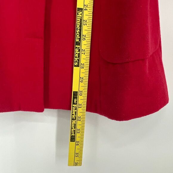 OLD NAVY Women’s Wool-Blend Coat Med Red Lined Patch Pockets Minimalist Style - Picture 10 of 15